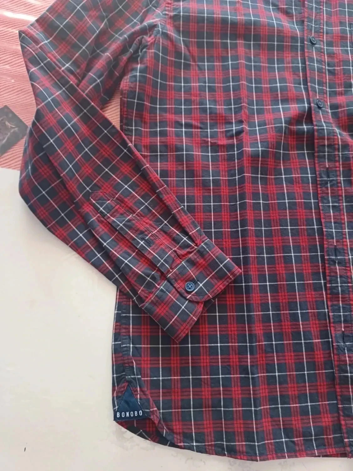 Camisa tamanho L Bonobo xadrez lenhador – photo 10